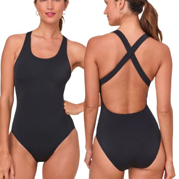ANDIE SWIM NWT Sz L Tall THE TULUM One Piece Black Ribbed Bathing Suit Swimsuit